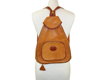 Brown leather backpack Vintage shoulders leather bag