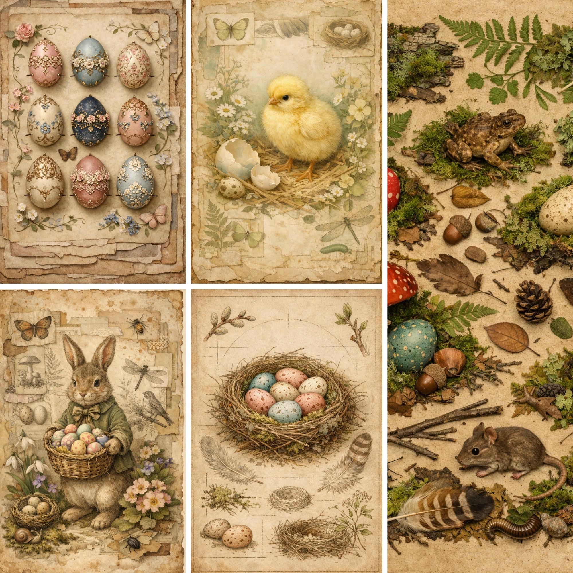 Vintage Easter Junk Journal Pages - Etsy