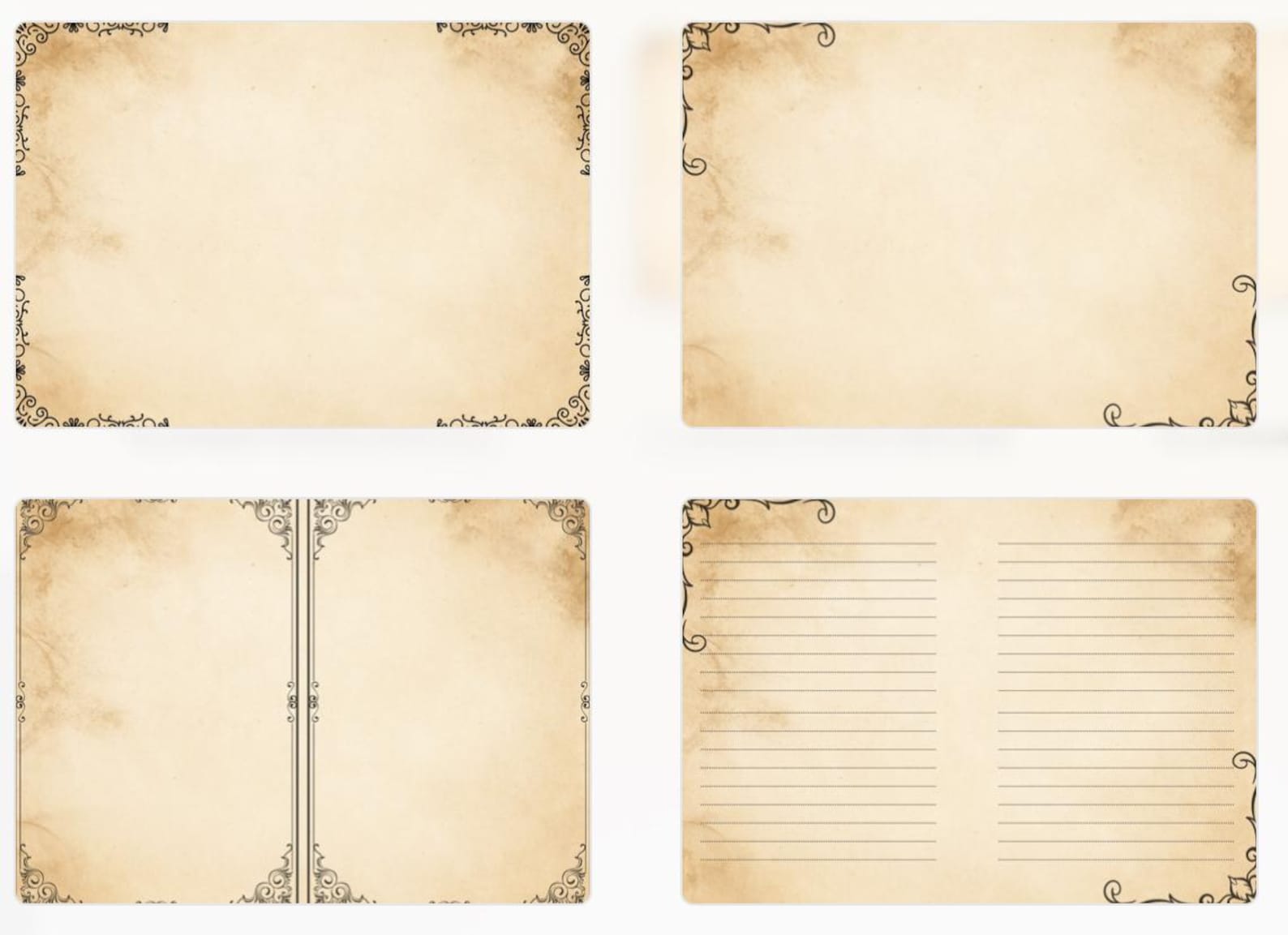 Antique Writing Paper Printable, Junk Journal Background Pages, Lined ...