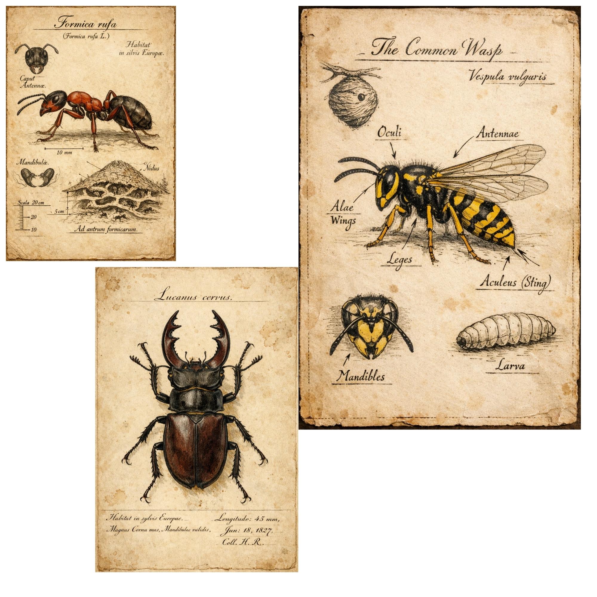 Printable Insect Journal Forest Insects Specimen Journal Pages – Vintage Entomology Printable ...