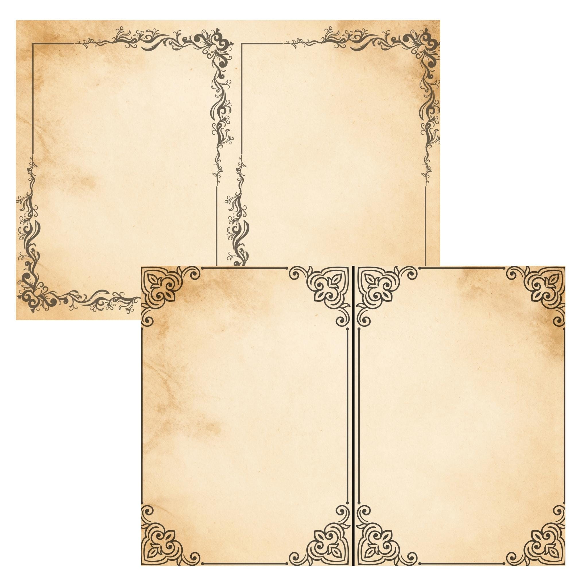 Antique Writing Paper Printable, Junk Journal Background Pages, Lined ...