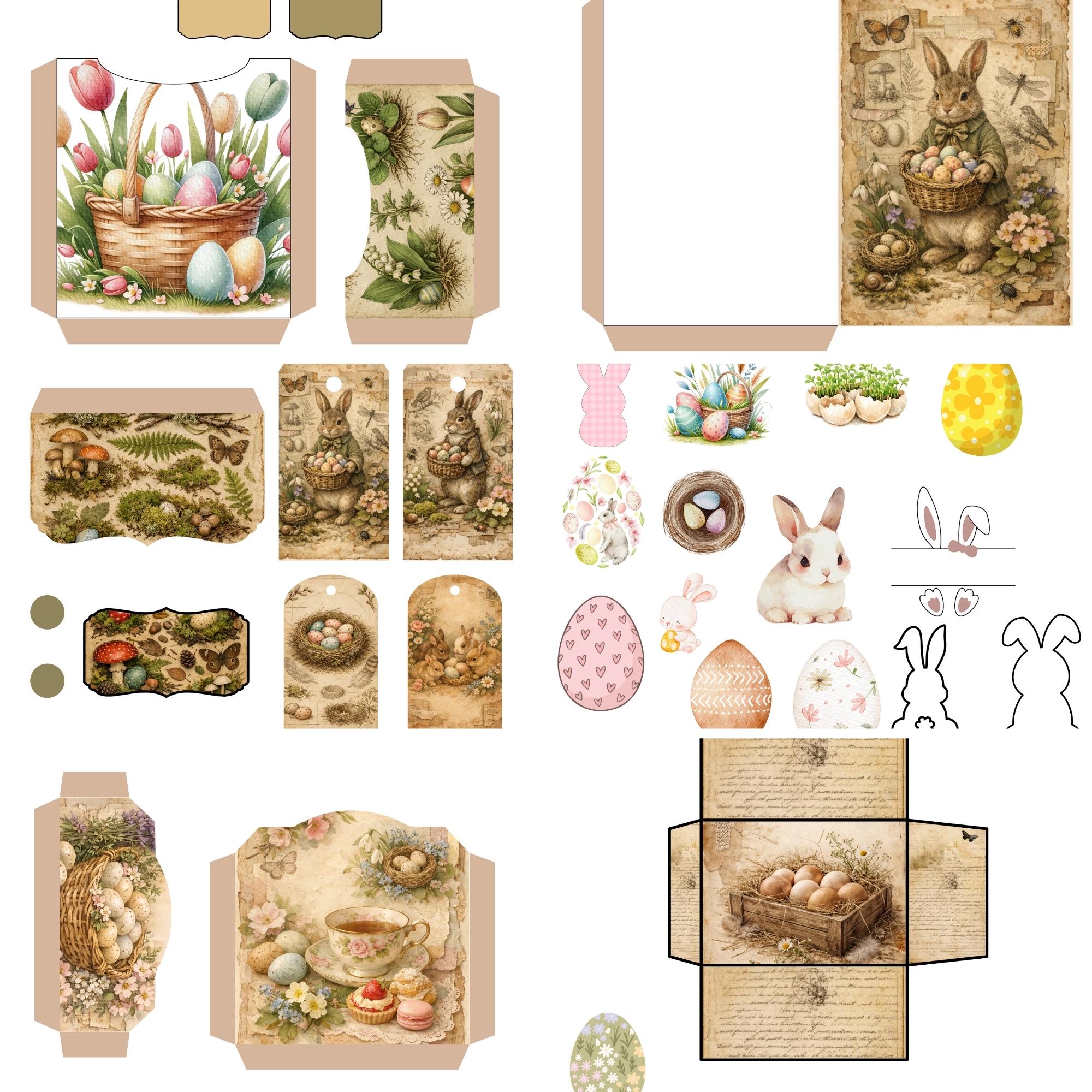Vintage Easter Junk Journal Pages - Etsy
