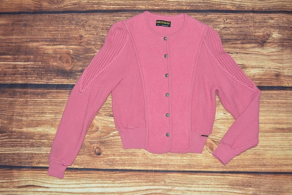 Wool Austrian cardigan Vintage dirndl sweater Size