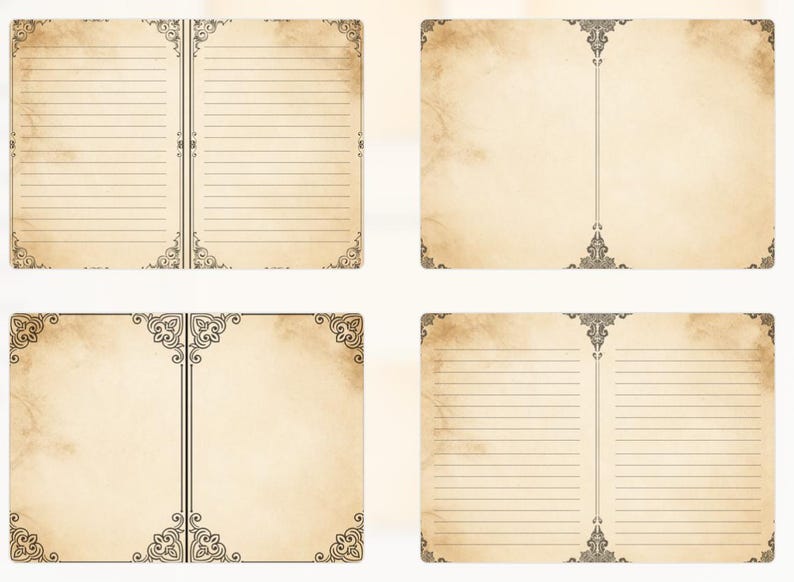 Antique Writing Paper Printable, Junk Journal Background Pages, Lined ...