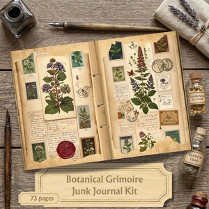 Botanisch dagboek, veldnotities – een vintage verzameling veldplanten