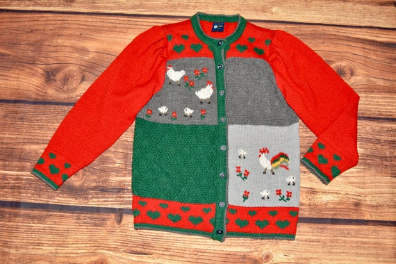 Austrian cardigan Vintage embroidered sweater