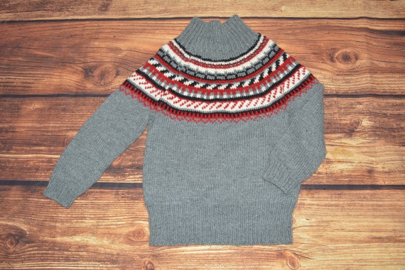 Wool vintage sweater Norwegian sweater Fair isle p