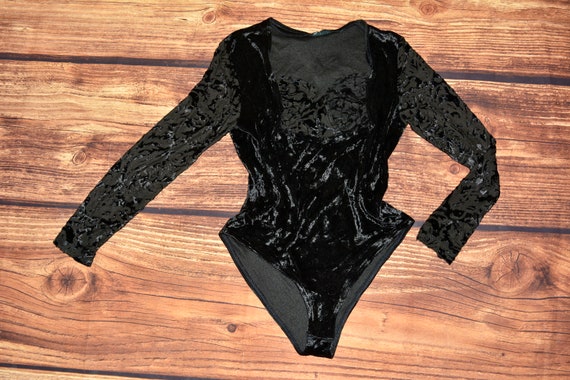 | Vtg 80s 90s Ribbon Lace Cream Grunge Leotard size M L