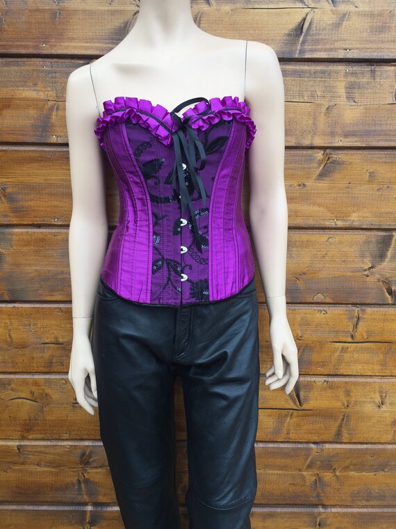 Vintage purple dance corset Bodice Size S