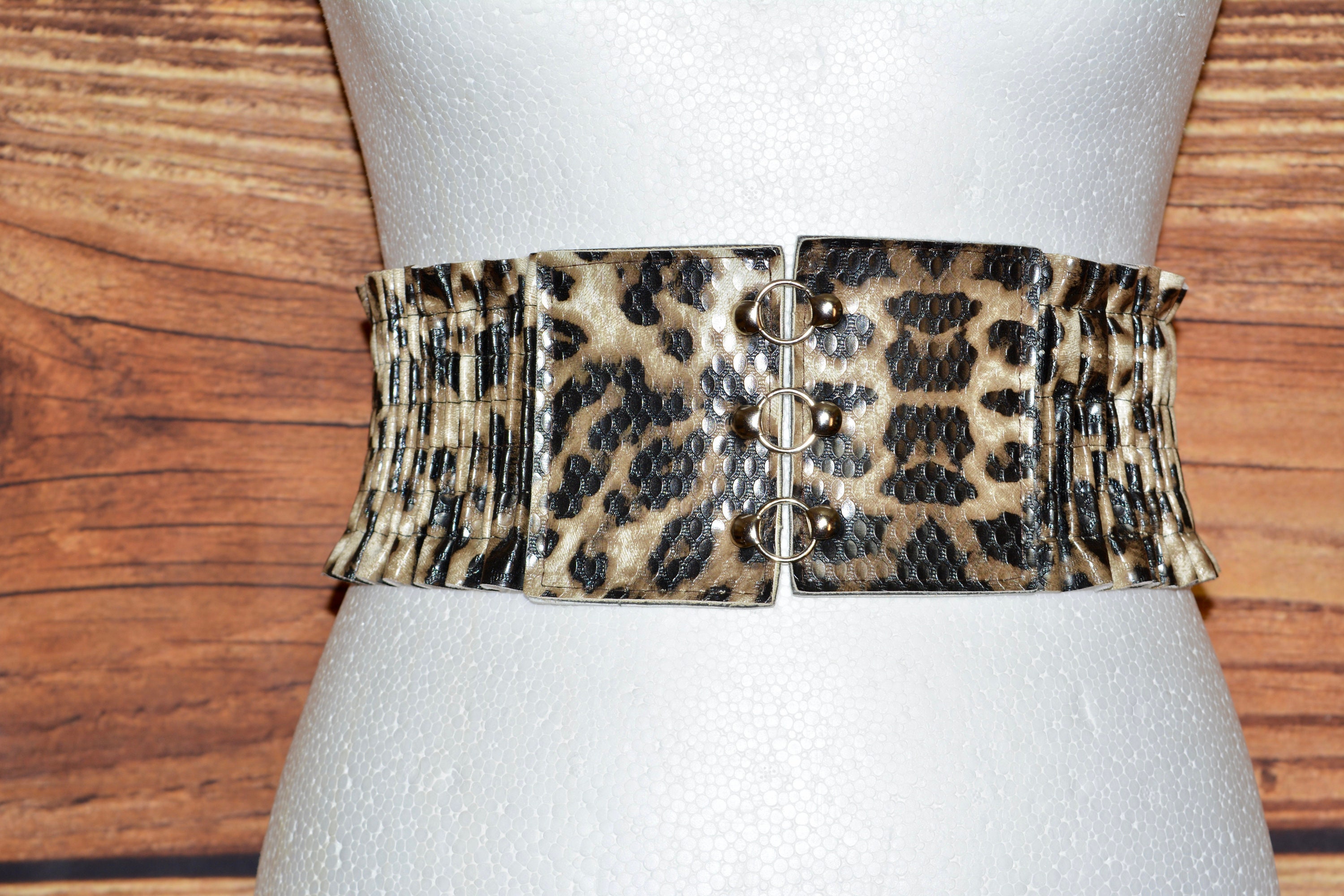 Vintage animal print belt Wide belt for woman 26-39in | Etsy