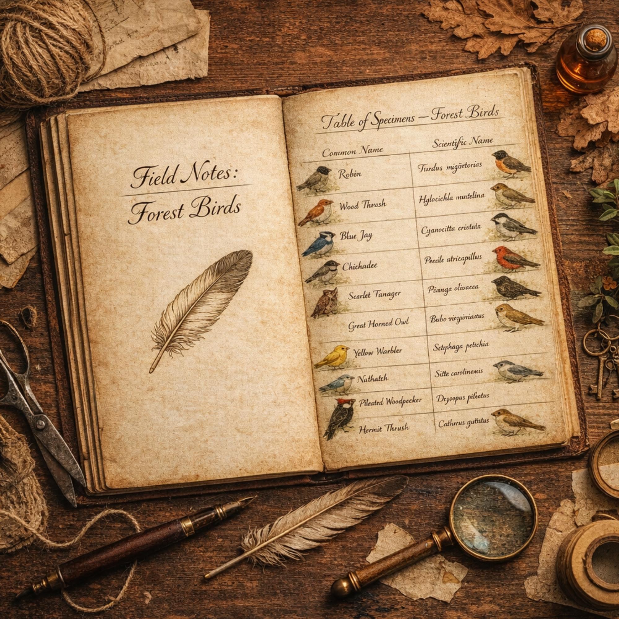 Forest Birds Junk Journal| Vintage Field Notes Kit - Etsy