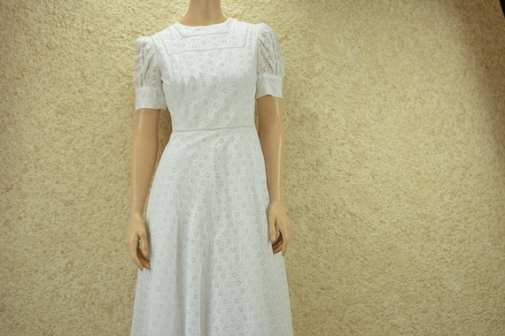 Vintage wedding dress Embroidered cotton dress Pr