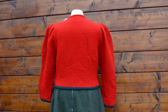Austrian cardigan Dirndl sweater Puff sleeve card… - image 10