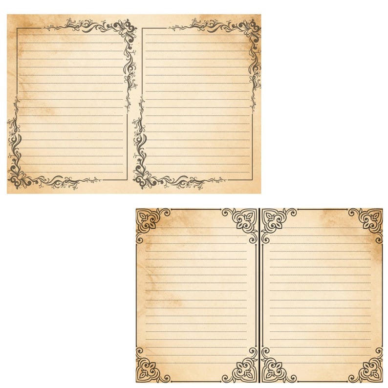 Antique Writing Paper Printable, Junk Journal Background Pages, Lined ...