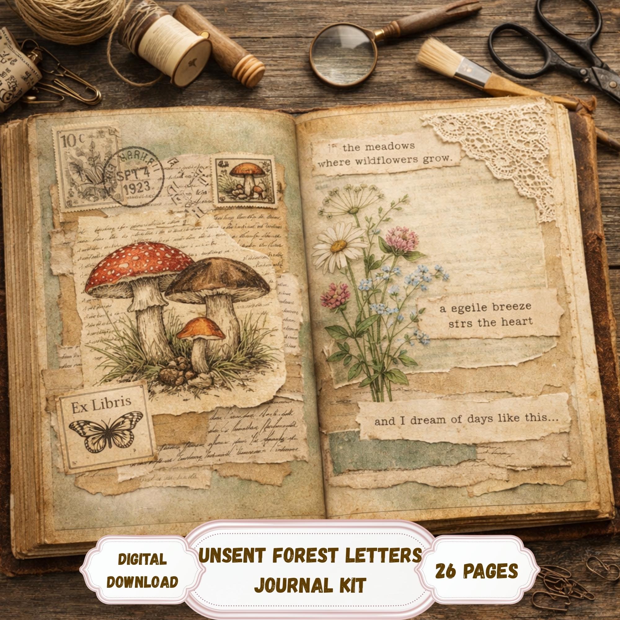 Woodland Mushrooms Junk Journal Kit – Vintage Botanical Ephemera - Etsy