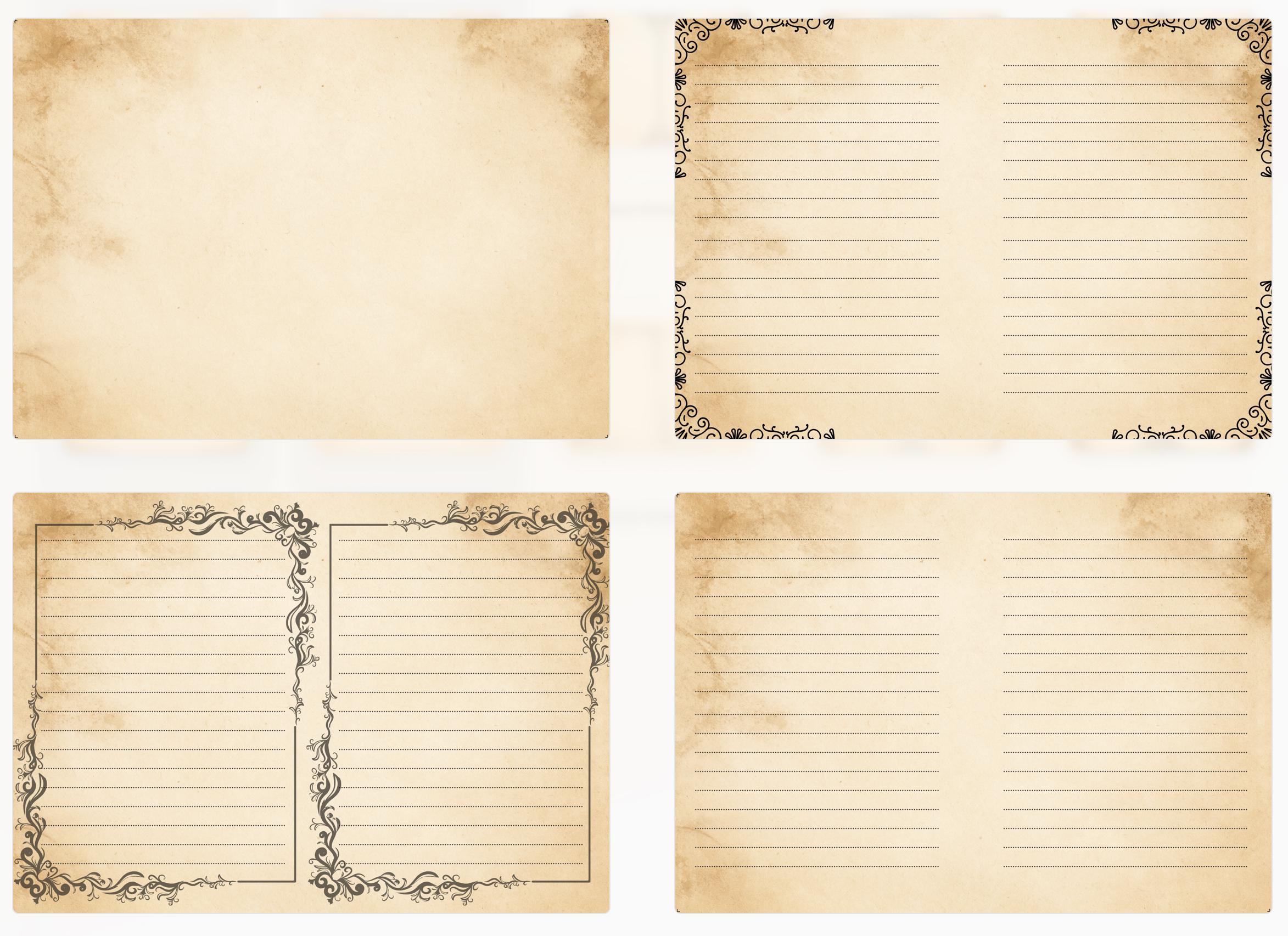 Antique Writing Paper Printable, Junk Journal Background Pages, Lined ...