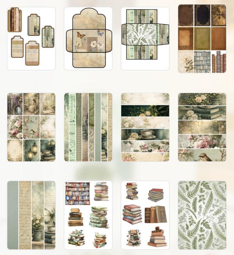 Antique Ledger Archive Mega Kit | Vintage Junk Journal Printable Papers ...
