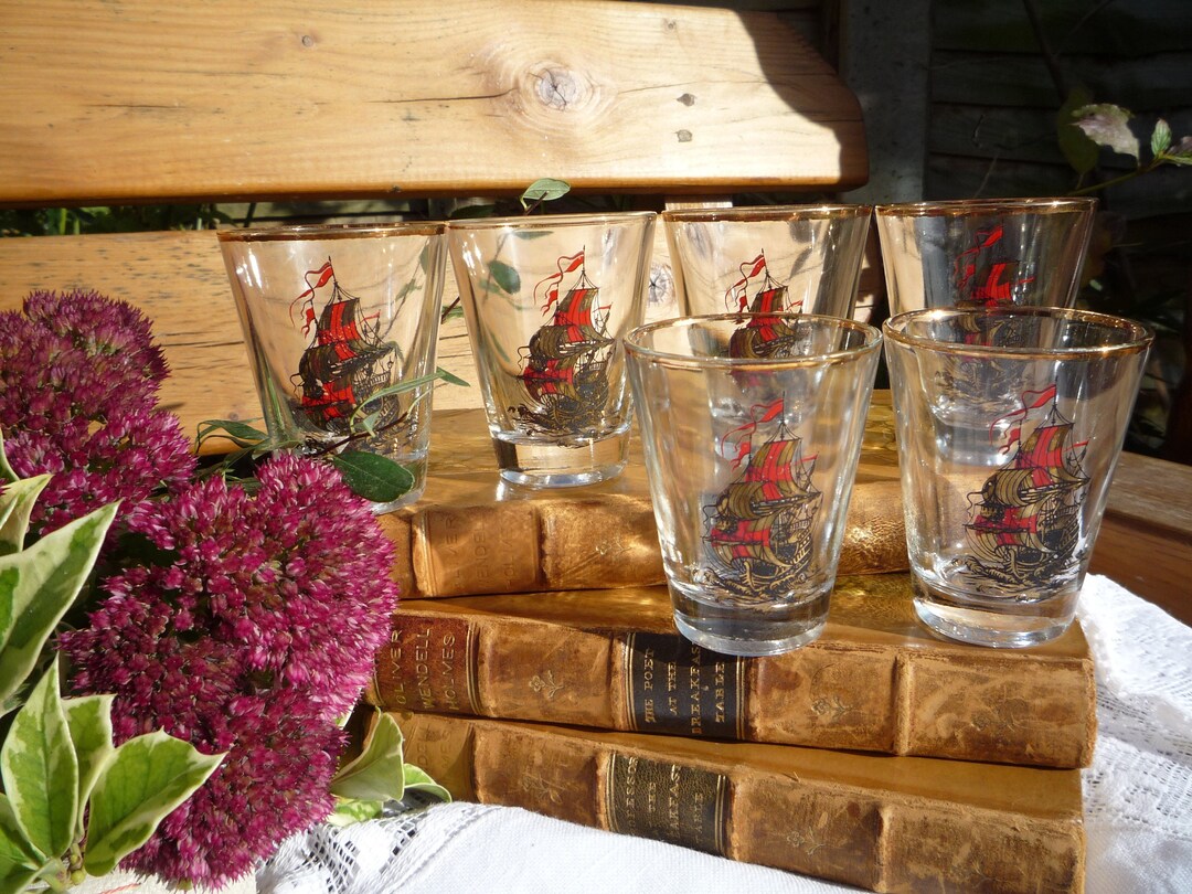 6 Vintage French Shot/tot Glasses From the 1950's Etsy