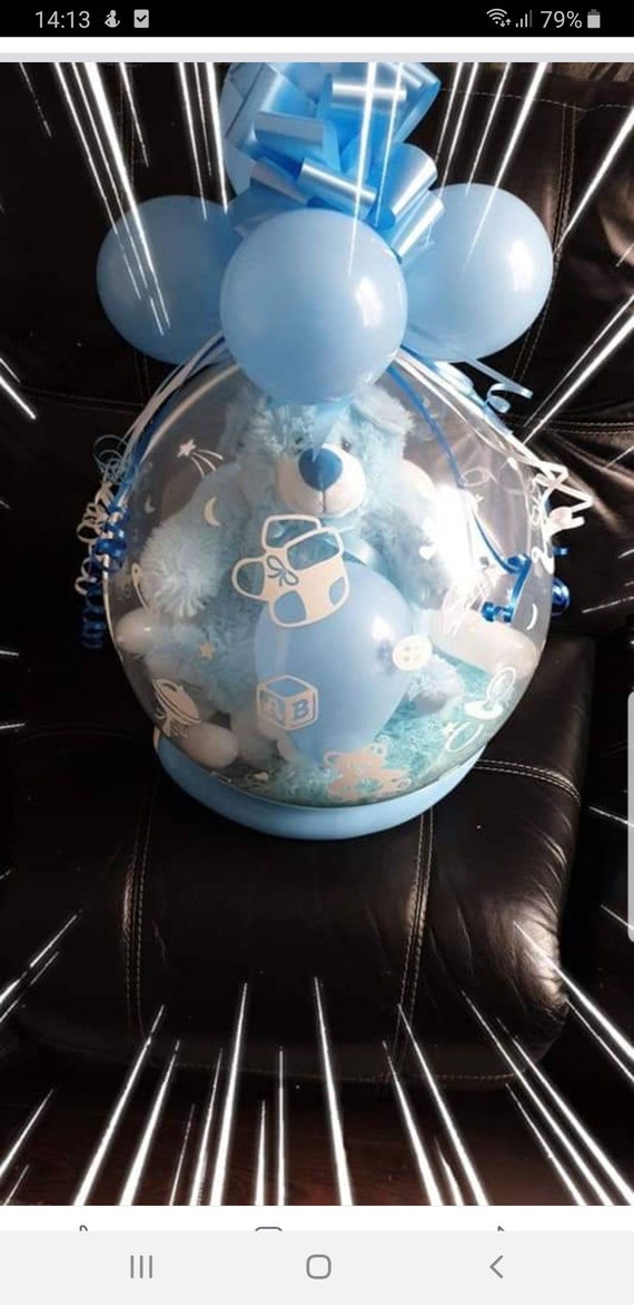 new baby balloon with teddy inside
