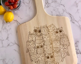 Aangepaste gegraveerde houten pizzaplank