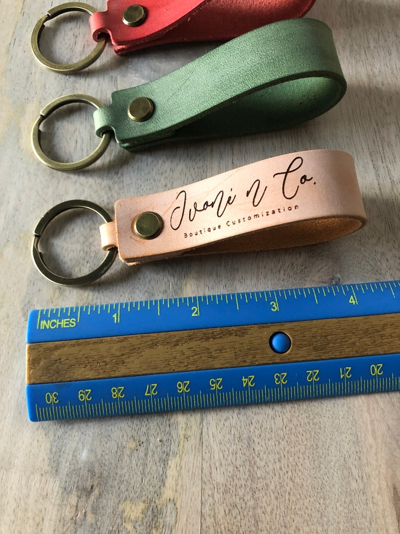 Leather strap keychain