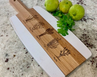 Charcuterieplank van Acopa-marmer/acaciahout
