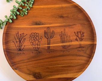 Desert Flora acacia platter