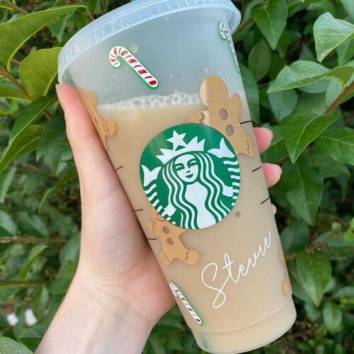 Flower Starbucks Cold Cup With Lid & Straw Etsy UK