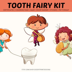 Printable Tooth Fairy Kit (Certificates, Door Hangers, Stickers, Activity Pages)