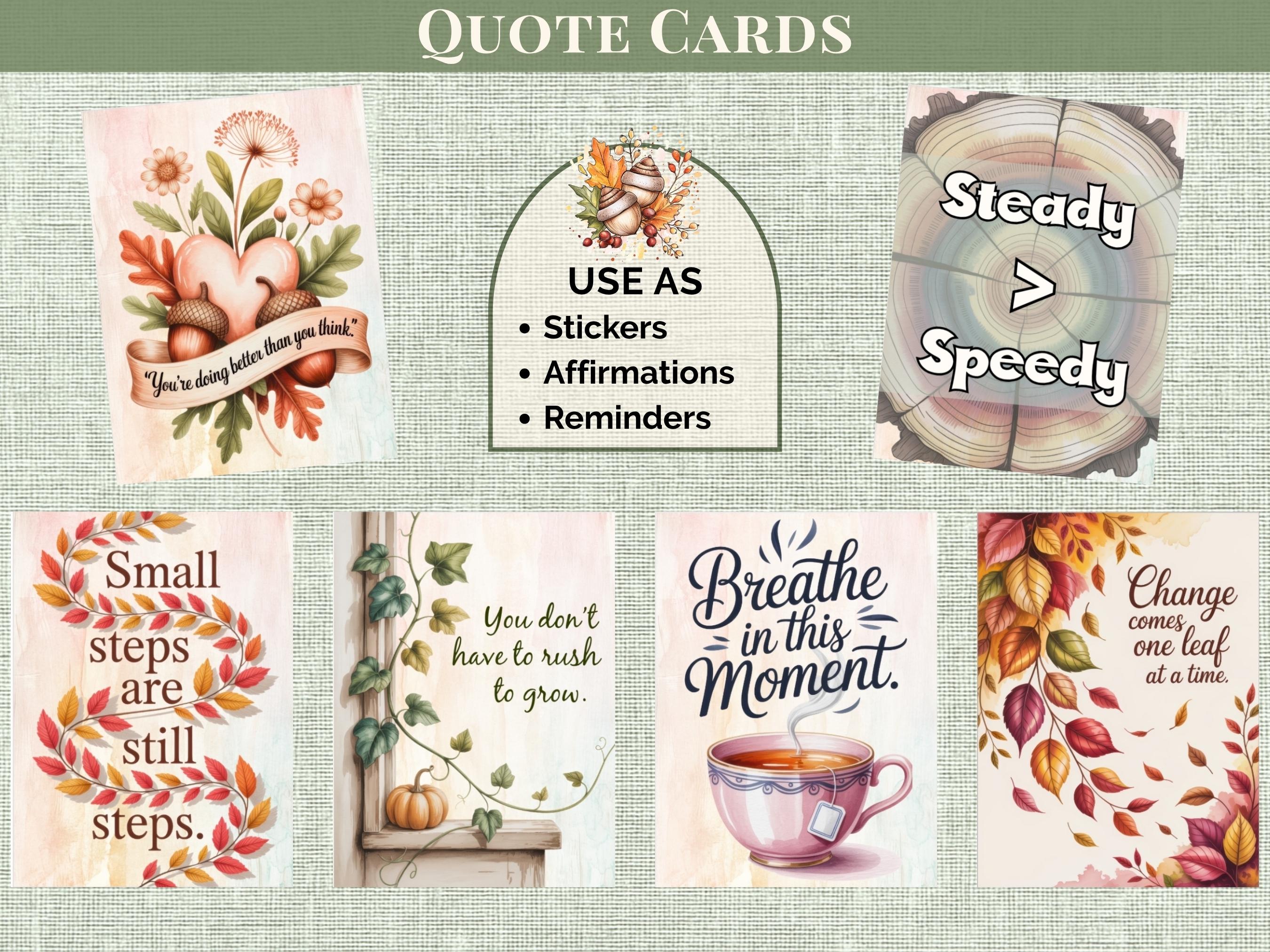 September Step Tracker September Habit Tracker Kit: Daily Reflections, Quote Cards & Stickers ...