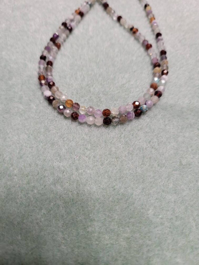 Multicolor gemstone necklace with sterling silver heart charm