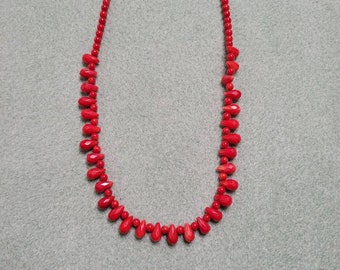 African Maasai Red Coral Beaded Necklace - Etsy