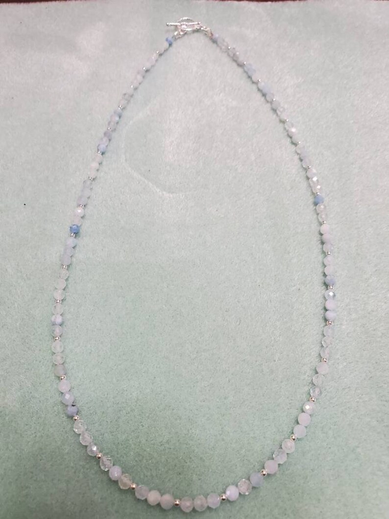 Aquamarine and sterling silver necklace