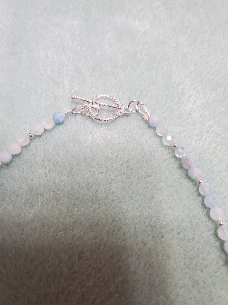 Aquamarine and sterling silver necklace