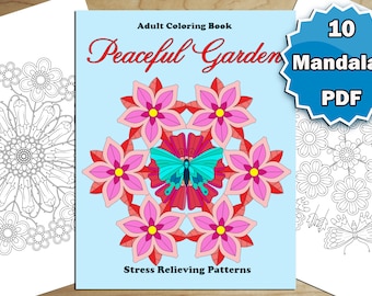 Mandala Coloring Pages for Adults, Mandala Peaceful Garden Vol.3, Mandala Coloring Book, Mandala Adult Coloring Pages, Coloring Pages Adult