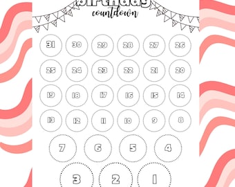 Geburtstag Countdown Printable