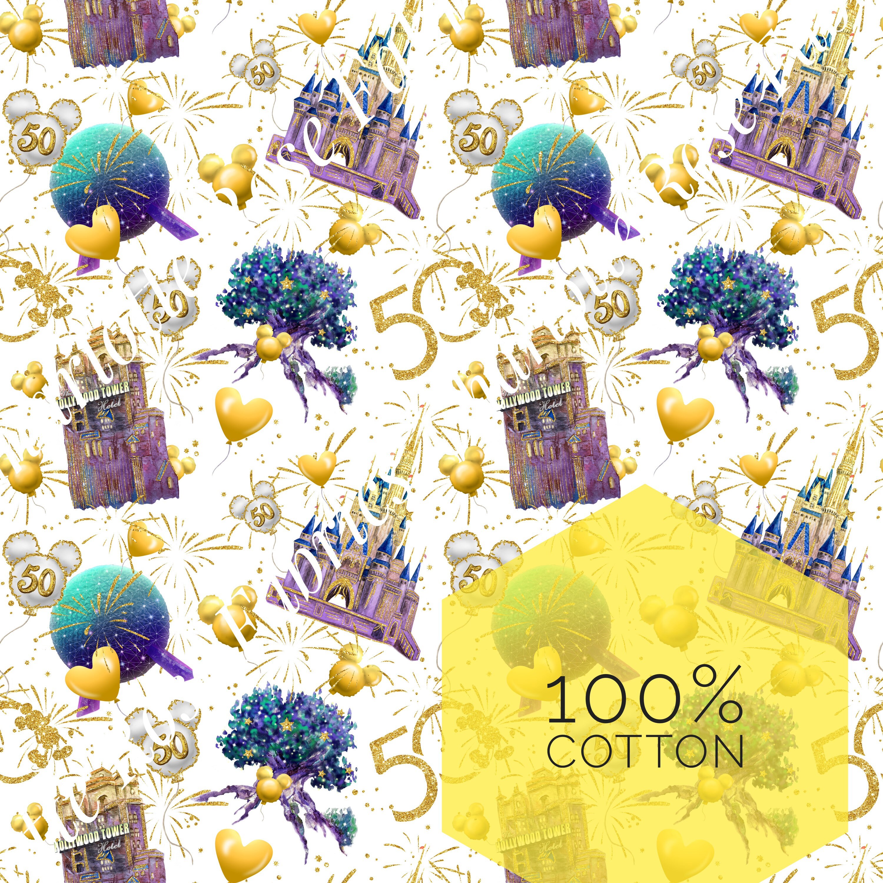 IN STOCK! Cotton Disney World 50th Anniversary Celebration Mickey Min…
