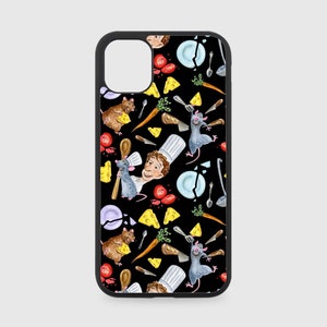 iPhone Case - Disney Ratatouille Remy Linguini Chef Black Background - Custom Sublimation - Multiple Sizes Available