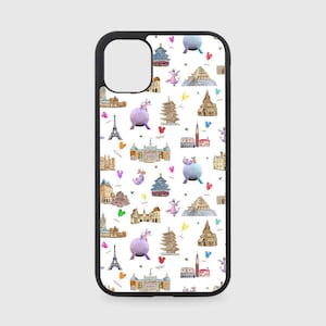 iPhone Case - Figment Around the World Park Epcot Disney Sketch White Background - Custom Sublimation - Multiple Sizes Available