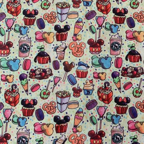Polycotton Fabric Sweets Candy Treats Kids Craft Material