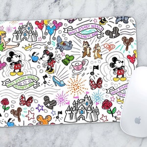 Computer Mousepad - Mickey Minnie Disney Sketch - Sublimazione personalizzata