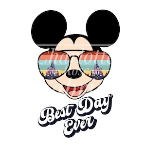 Trasferimento a sublimazione - Mickey Mouse Best Day Ever - Ready to Press Print Out - Multiple Sizes - Pocket, Infant, Youth, Adult