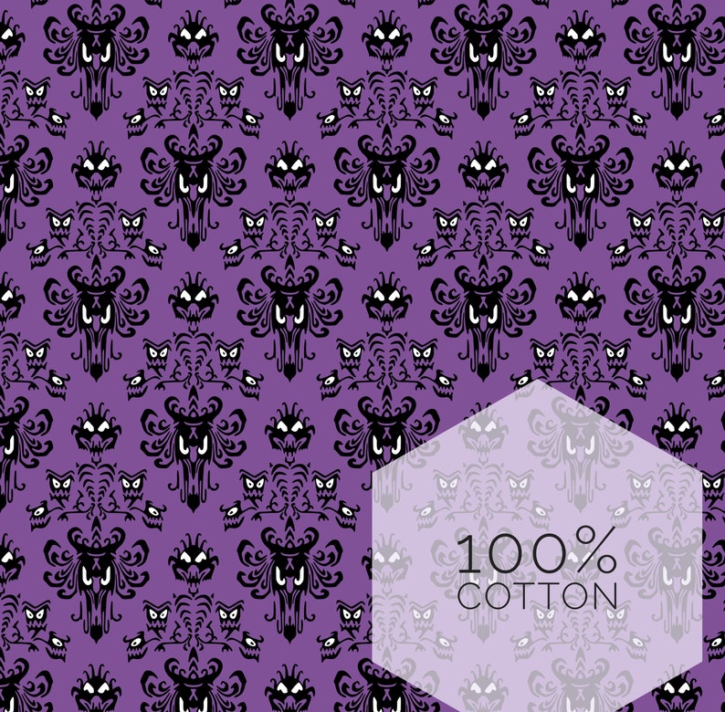 PRE ORDER Disney Haunted Mansion Wallpaper Cotton Fabric 1