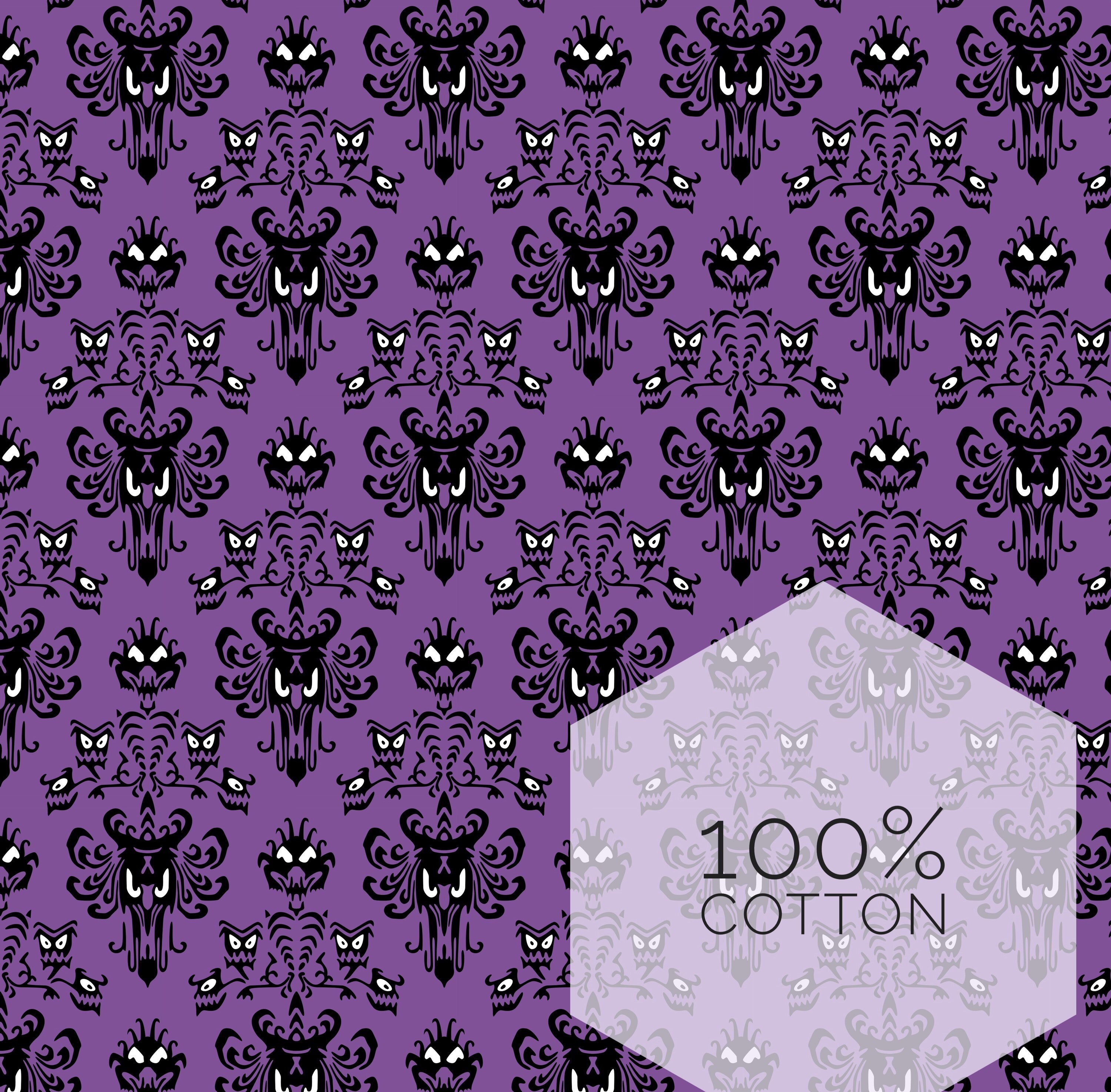 IN STOCK! Disney Haunted Mansion Wallpaper Cotton Fabric 1 YD 1/2 Yd …