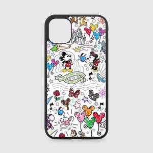 Custodia per iPhone - Schizzo Disney Topolino e Minnie - Sublimazione personalizzata - Diverse misure disponibili