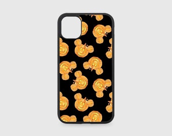 iPhone-hoesje - Disney Halloween Holiday Mickey Minnie Pumpkin Zwarte Achtergrond - Meerdere maten beschikbaar