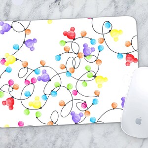 Computer Mousepad - Disney Christmas Mickey Lights - Custom Sublimation