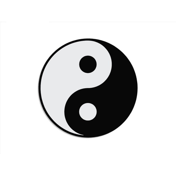 Yin and Yang - Flexible Magnet - 4 Sizes Available - White with Black Border - Car, Truck, Fridge - Automotive Quality