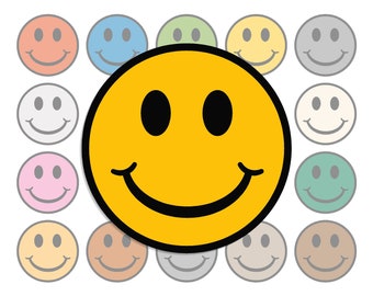 Smiling Face - Flexible Magnet - 4 Sizes Available - Color Selection - Car, Truck, Fridge - Automotive Quality