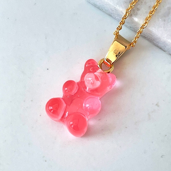 Candy Pink Gummy Bear Sweetie Necklace